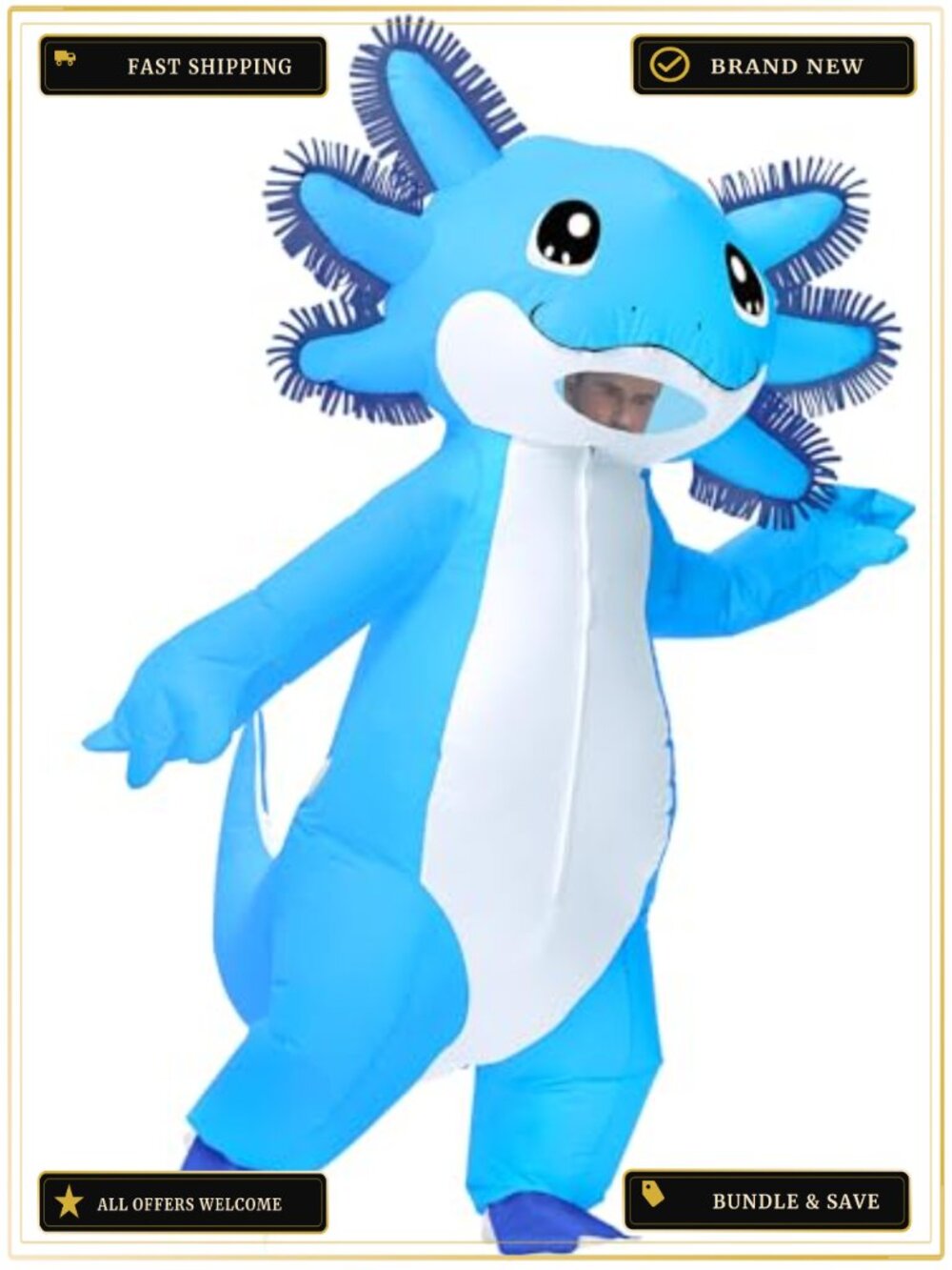 Inflatable Axolotl Costume Adult Blow Up Halloween Cosplay Party